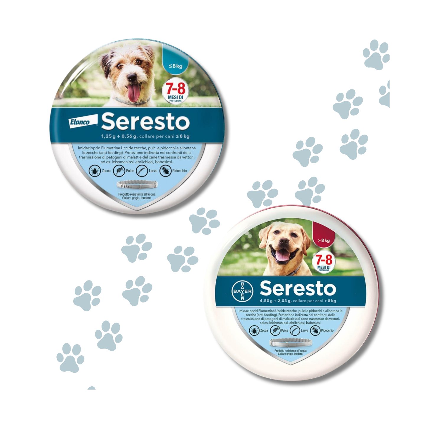 Seresto Collare Antiparassitario per cani fino a 8Kg e sopra gli 8kg