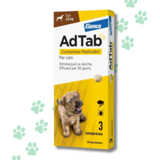 ADTAB Compresse Masticabili Antiparassitario Cani 1,3 - 2,5 Kg