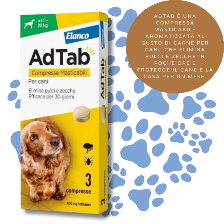 ADTAB Compresse Masticabili Antiparassitario Cani 11 - 22 Kg