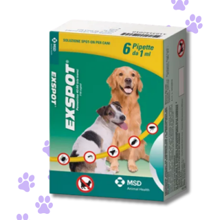 Exspot Spot On Antiparassitario Cani - 6 Pipette da 1 ml