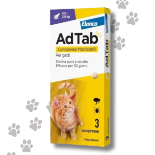 ADTAB Compresse Masticabili Antiparassitario Gatti 2,0 - 8,0 Kg
