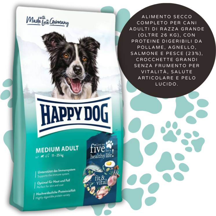 Happy Dog Medium Adult  12 Kg per cani adulti