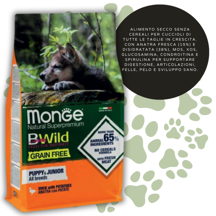 Monge BWild Grain Free Adult con Anatra e patate 12 kg