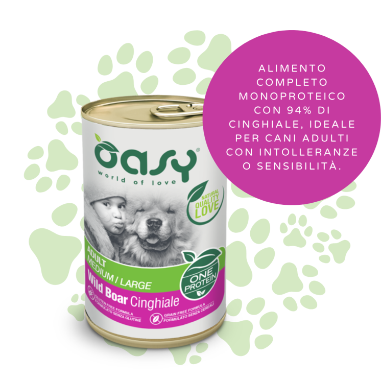 Oasy Cane Adulto Taglia Media/Grande Cinghiale 400g