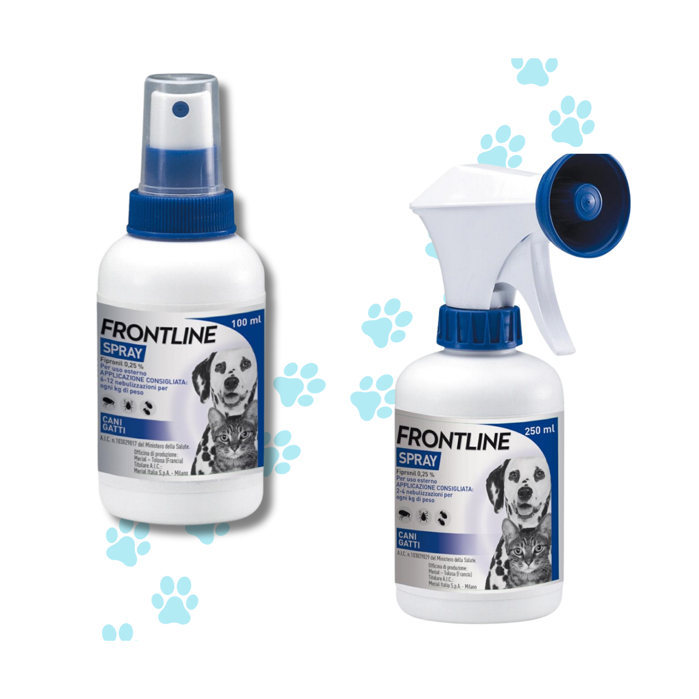Frontline spray, antiparassitario per cani protettivo contro pulci, zecche e pidocchi