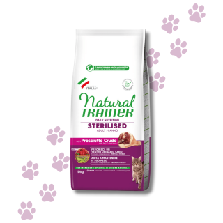 Natural Trainer Sterilised Gatto Adulto Prosciutto