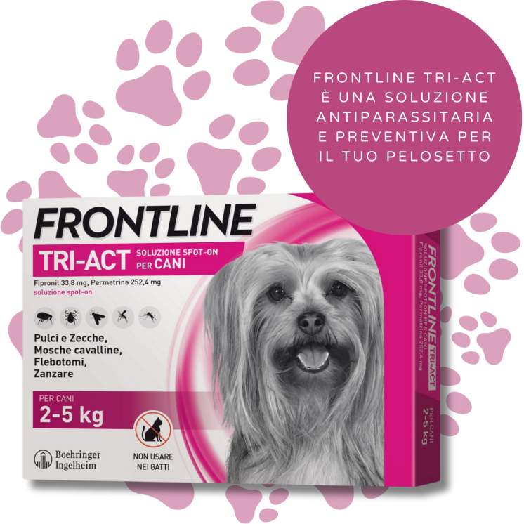 Frontline  TRI-ACT Cani 2-5 Kg – antiparassitario
