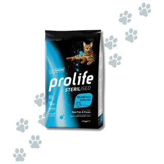 Prolife Sterilised Senza Cereali Gatto Adulto Sogliola/Patate