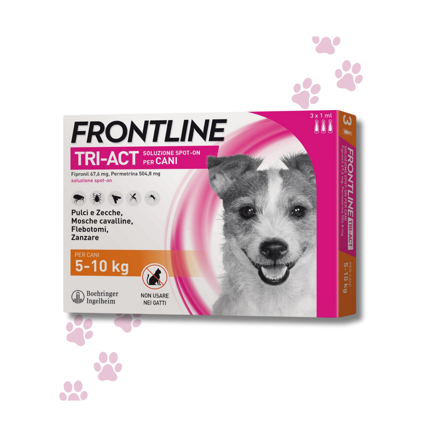 Antiparassitario Frontline Tri Act specifico per cani contro pulci, zecche e flebotomi