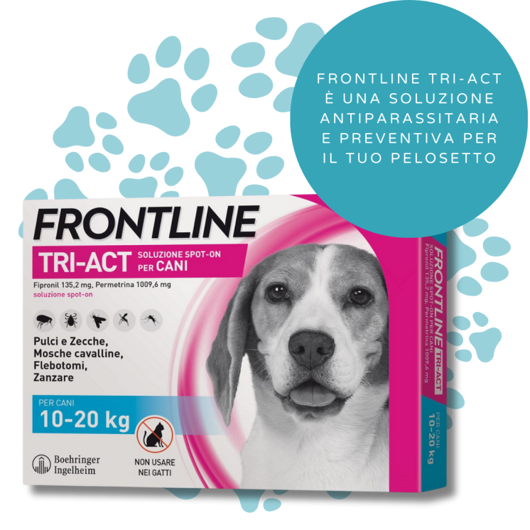 Frontline TRI-ACT Cani 10-20 Kg - Antiparassitario - 6 Pipette