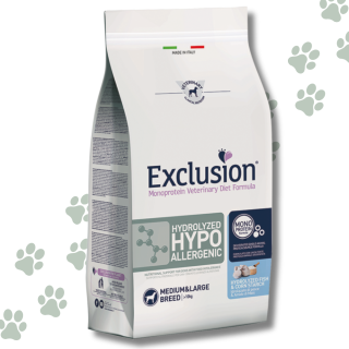 Exclusion Hydrolyzed Hypoallergenic – Crocchette Cane Taglia Media