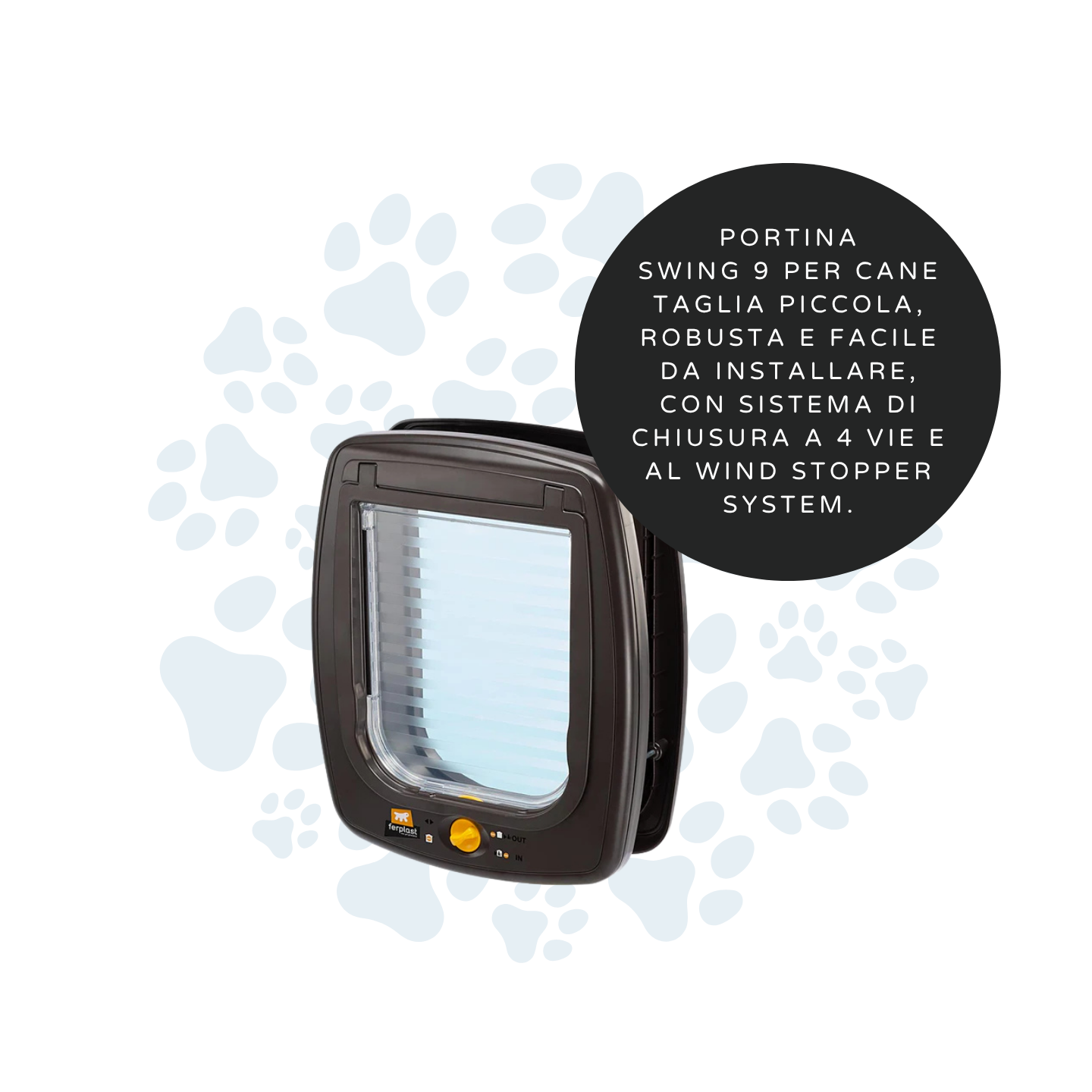 Ferplast Portina Swing 9  Bianco/Marrone Cane Taglia Piccola