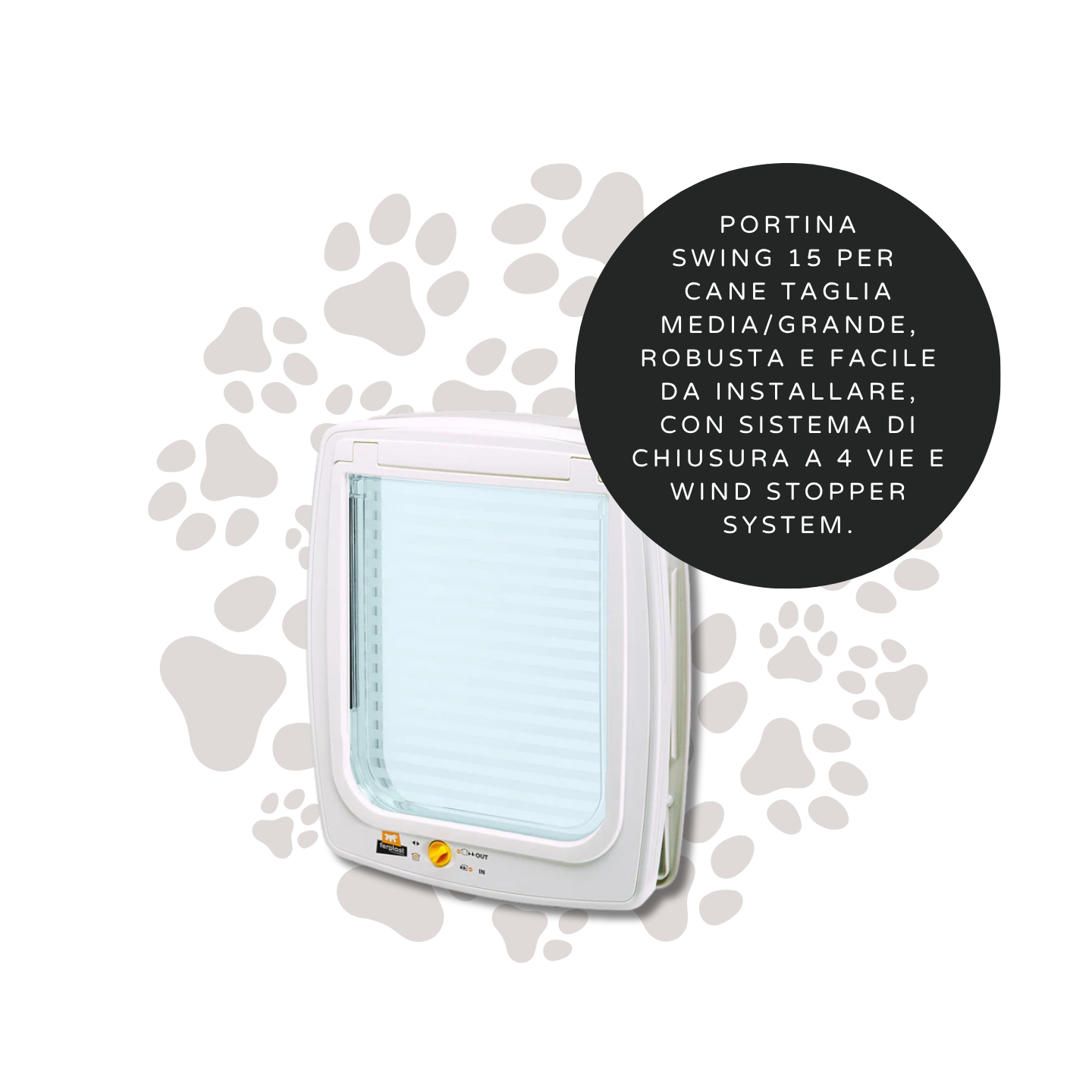 Ferplast Portina Swing 15 Bianco/Marrone Cane Taglia Media/Grande