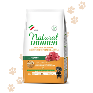 Natural Trainer Sensitive Monoproteico Senza Glutine Crocchette Cane Adulto Taglia Piccola/Toy Agnello