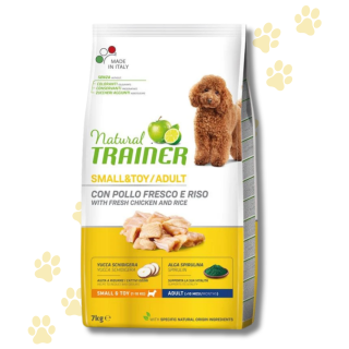 Natural Trainer Crocchette Cane Adulto Taglia Piccola/Toy Pollo Fresco & Riso