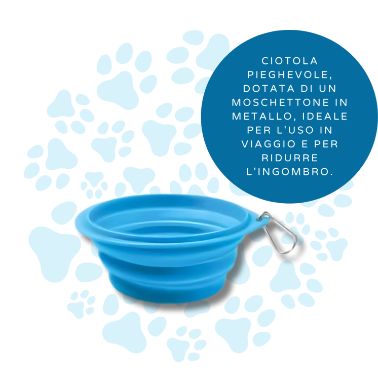 Record Ciotola Pieghevole con Moschettone Cane